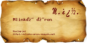 Mlinkó Áron névjegykártya